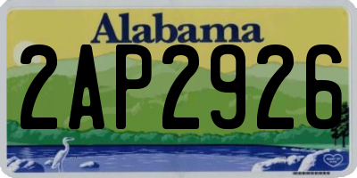 AL license plate 2AP2926