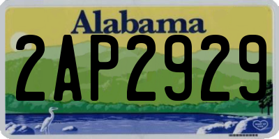 AL license plate 2AP2929