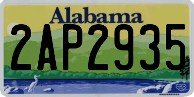 AL license plate 2AP2935