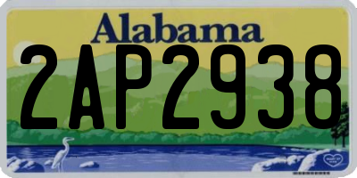 AL license plate 2AP2938