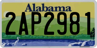 AL license plate 2AP2981