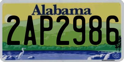 AL license plate 2AP2986