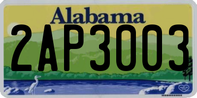 AL license plate 2AP3003