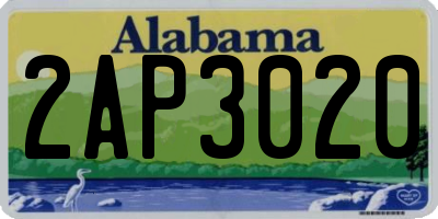 AL license plate 2AP3020