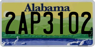 AL license plate 2AP3102