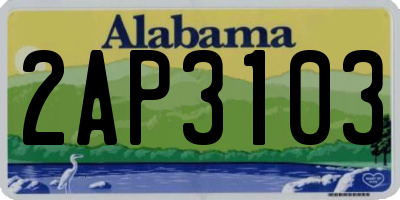 AL license plate 2AP3103