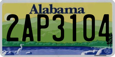 AL license plate 2AP3104