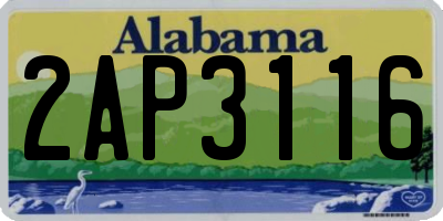 AL license plate 2AP3116