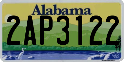 AL license plate 2AP3122