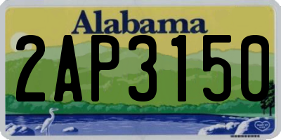 AL license plate 2AP3150