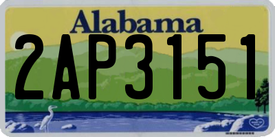 AL license plate 2AP3151
