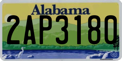 AL license plate 2AP3180