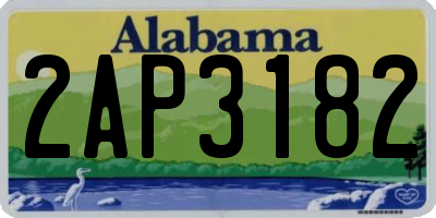 AL license plate 2AP3182