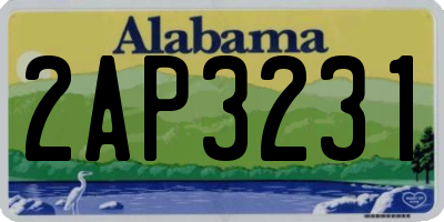 AL license plate 2AP3231