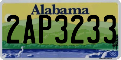 AL license plate 2AP3233