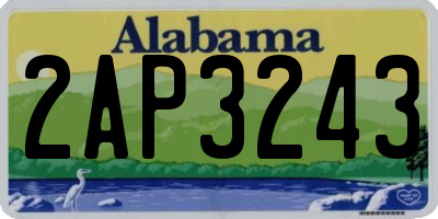 AL license plate 2AP3243