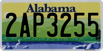 AL license plate 2AP3255