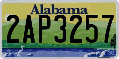 AL license plate 2AP3257