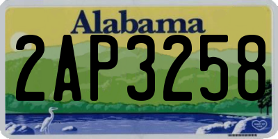 AL license plate 2AP3258