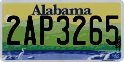 AL license plate 2AP3265