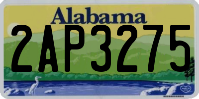 AL license plate 2AP3275