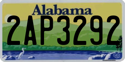 AL license plate 2AP3292