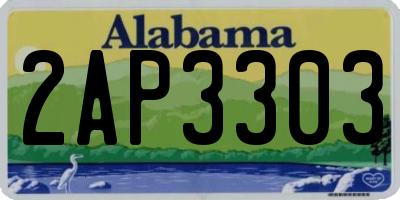 AL license plate 2AP3303