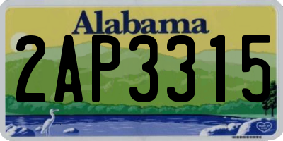 AL license plate 2AP3315