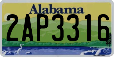 AL license plate 2AP3316