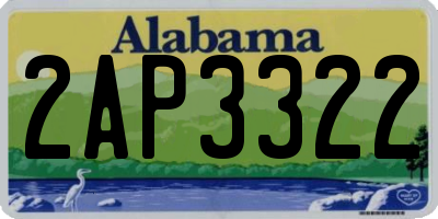 AL license plate 2AP3322