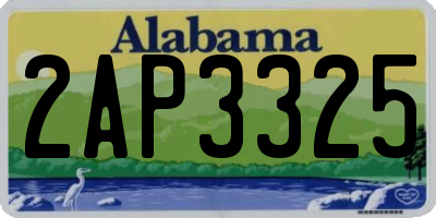 AL license plate 2AP3325