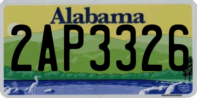 AL license plate 2AP3326