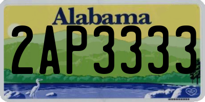 AL license plate 2AP3333