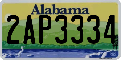 AL license plate 2AP3334