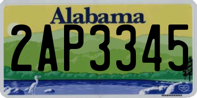AL license plate 2AP3345
