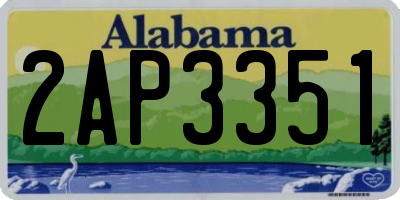 AL license plate 2AP3351