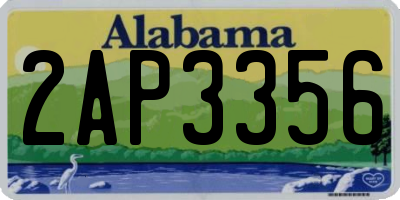 AL license plate 2AP3356