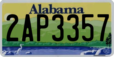 AL license plate 2AP3357