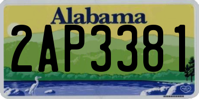 AL license plate 2AP3381