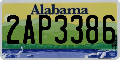 AL license plate 2AP3386