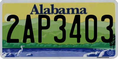 AL license plate 2AP3403