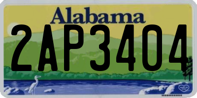 AL license plate 2AP3404