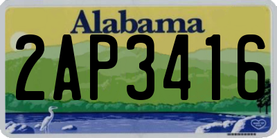 AL license plate 2AP3416