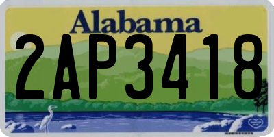 AL license plate 2AP3418