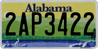 AL license plate 2AP3422