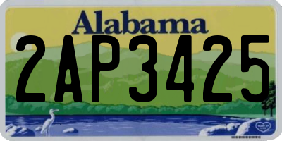 AL license plate 2AP3425