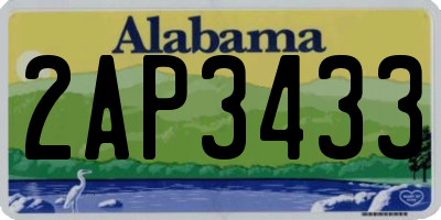 AL license plate 2AP3433