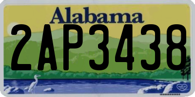 AL license plate 2AP3438