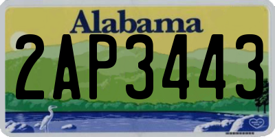 AL license plate 2AP3443