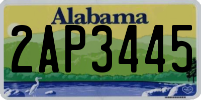 AL license plate 2AP3445